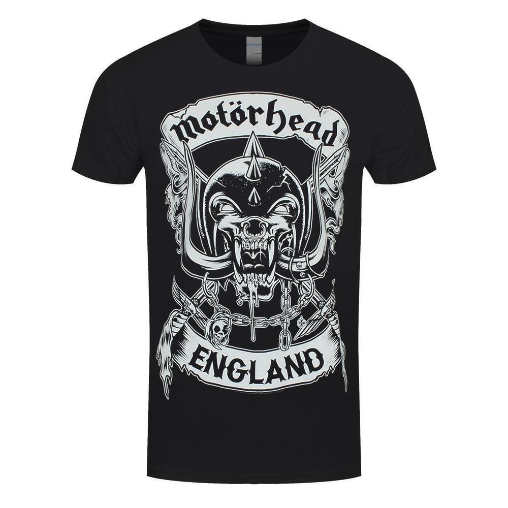 Motorhead Crosses Sword England Crest Mens Black Tshirt